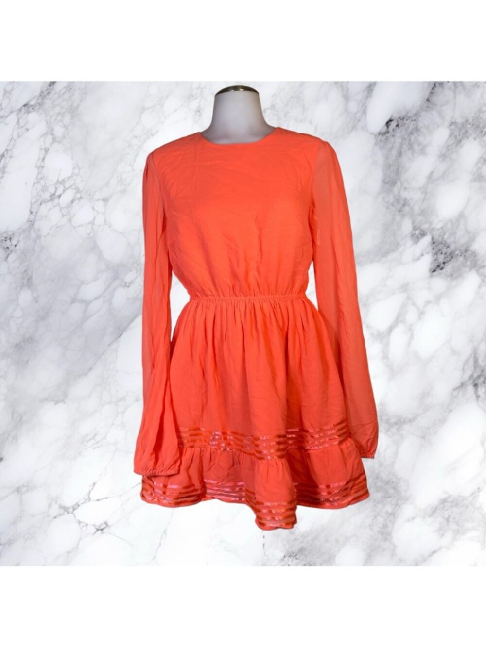 Lovers and Friends Allister Dress in Coral Red - Picture 2 of 10